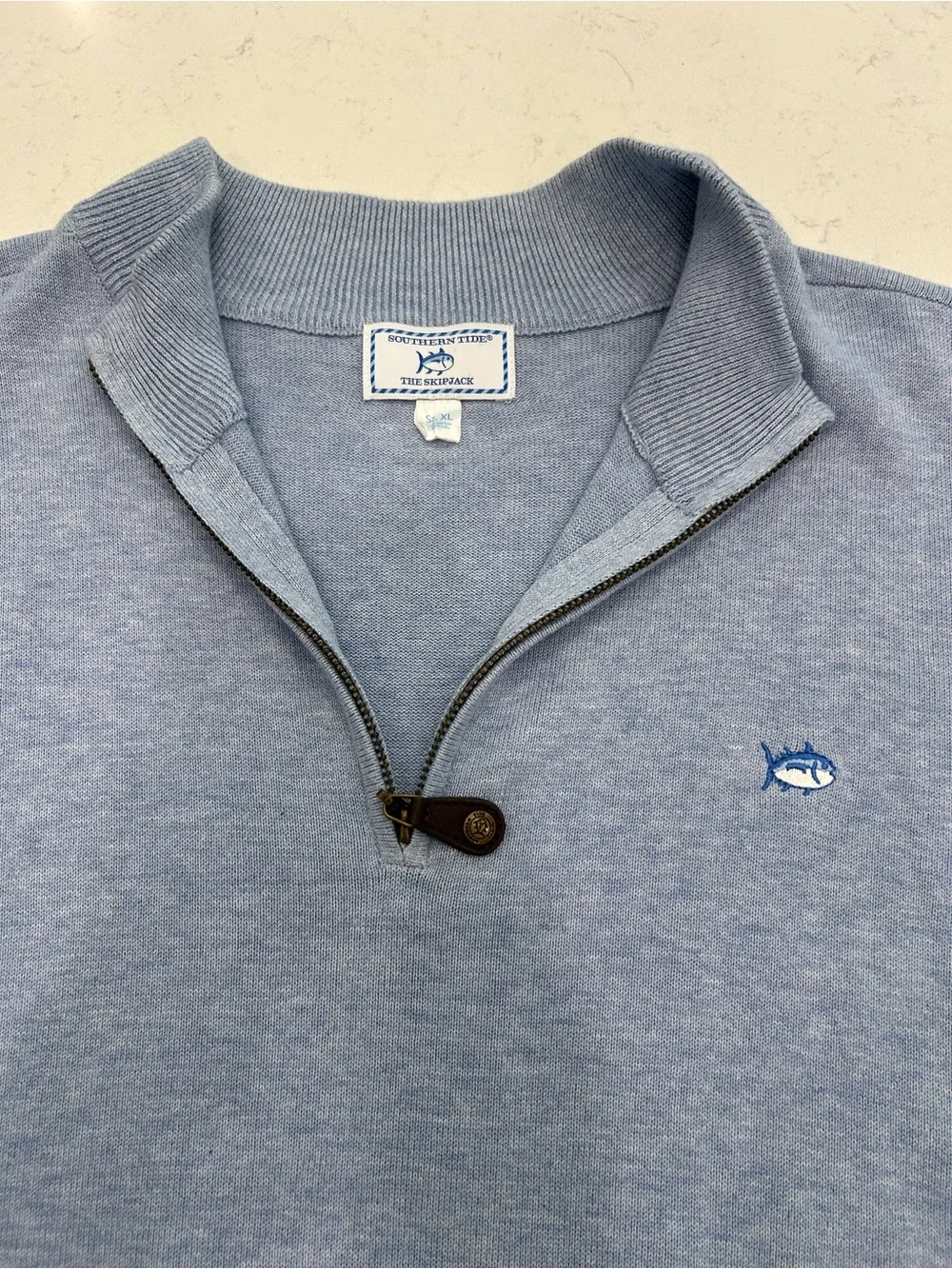 Vineyard Vines Men’s Dusty Blue Half-Zip Sweater